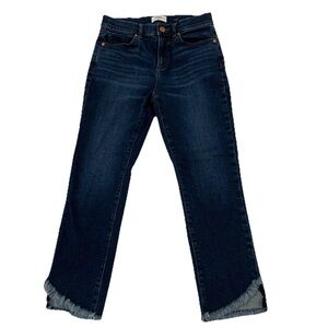 Loft Outlet 2 Petite High Rise Straight Leg Jeans Raw Hem Stretch Boho 26x23